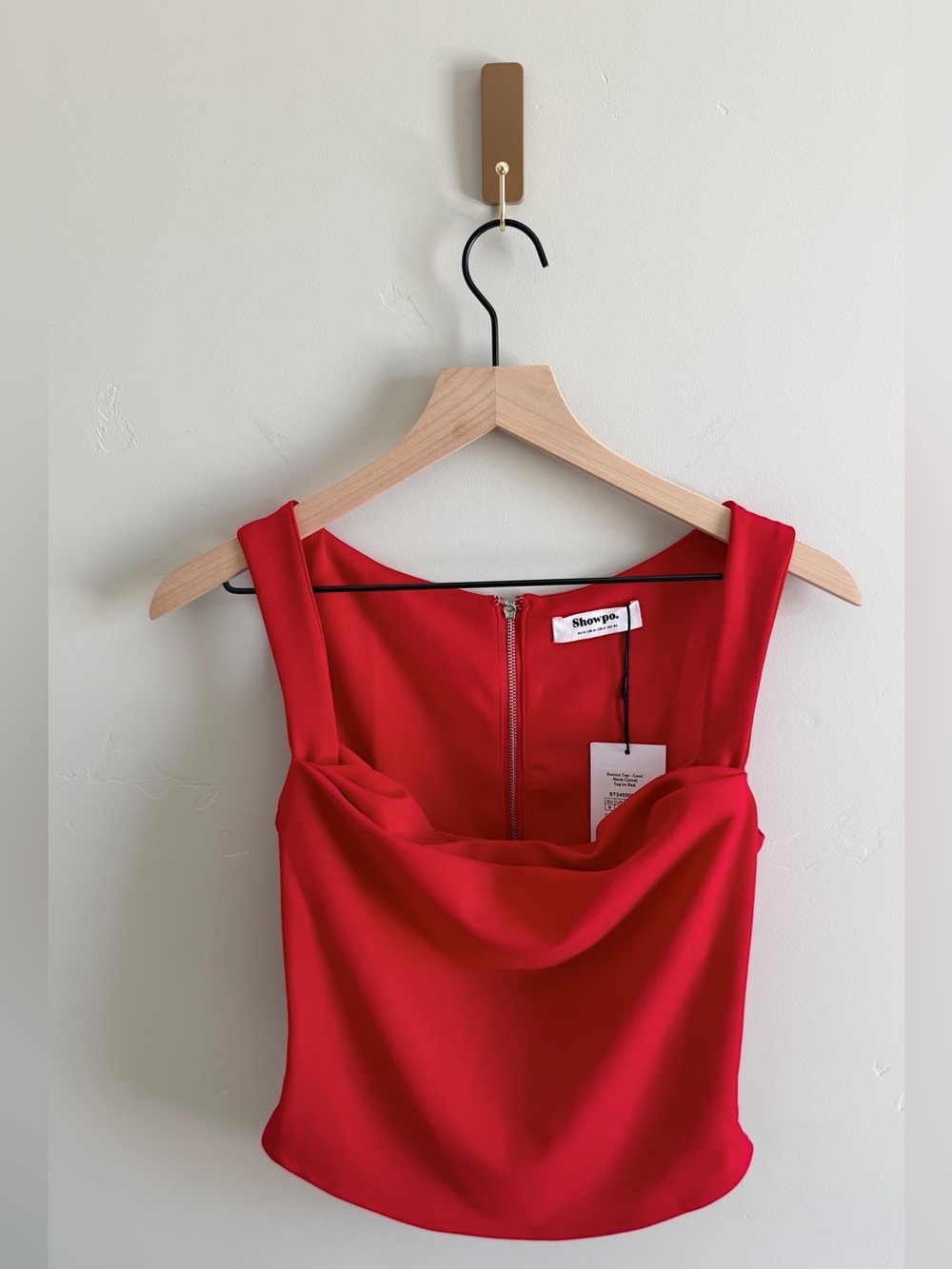Showpo Donna Cowl Neck Corset Top in Red - Picture 6 of 9